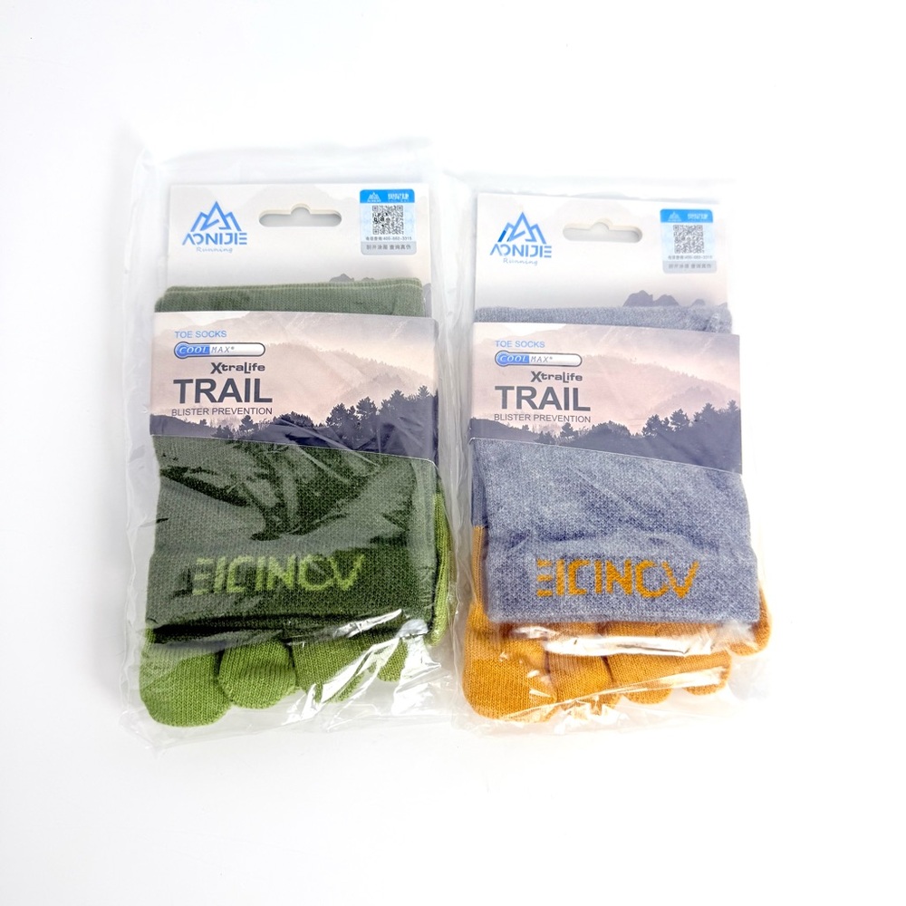 2 Sets AONIJIE Running Ankle Toe Socks for Men & Women Lightweight Coolmax Large